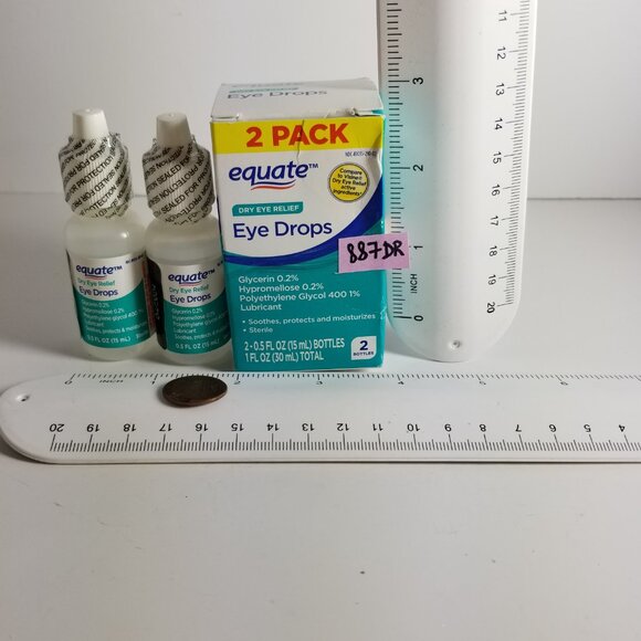 NIB Equate 2X0.5 ml bottles pack of Dry Eye Relief Eye Drops Manufacturer Sealed - Picture 10 of 11